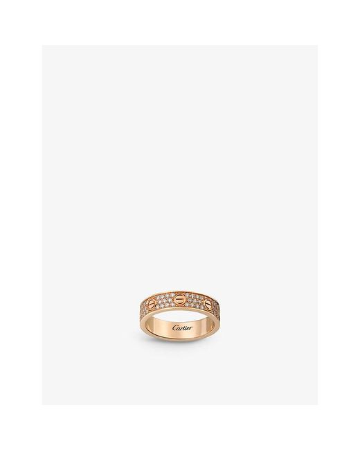 Cartier Metallic Love 18Ct Rose- And 88 Brilliant-Cut Diamond Ring