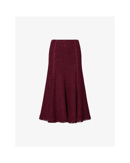 Gabriela Hearst Red Amy Wool And Cashmere-Blend Skirt