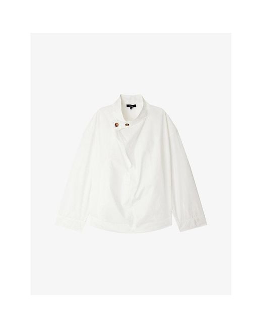 Soeur White Felicite Tie-Belt Cotton Blouse