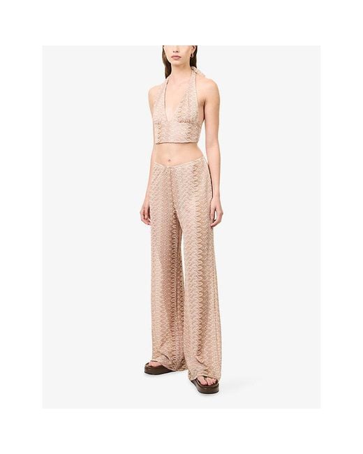 Cheap Monday Natural Belize Geometric-Pattern Knitted Trousers