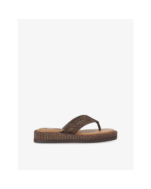 Steve Madden Brown Bella Woven Flat Sandals
