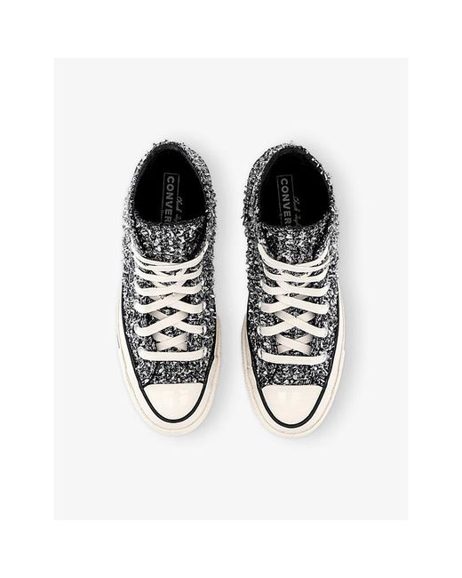 Converse White Gender Inclusive Chuck 70 Metallic Tweed High Top Sneaker