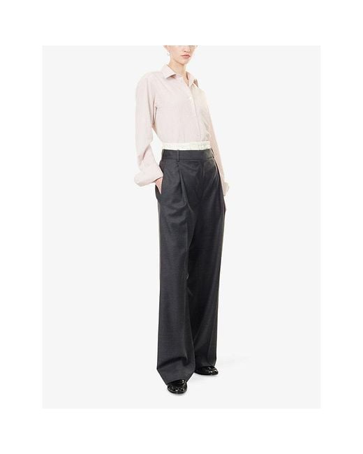 RÓHE Frames Pink Classic Pinstripe Woven Shirt