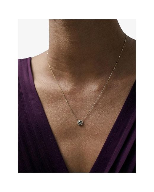 Astley Clarke Metallic December Birthstone 14Ct- Tanzanite And 0.08Ct Lab-Grown Diamond Pendant Necklace