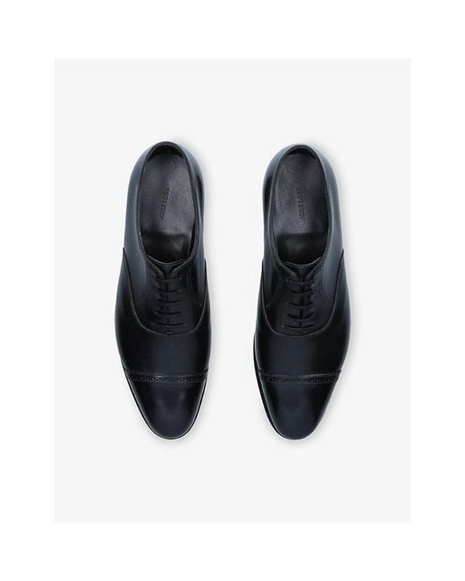 John Lobb Black City Ii Leather Oxford Shoes for men