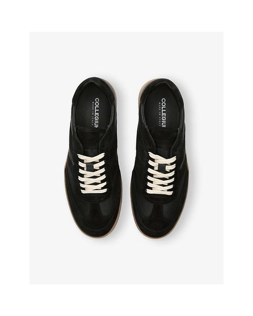 Collegium Black Court Iii Leather Trainers for men