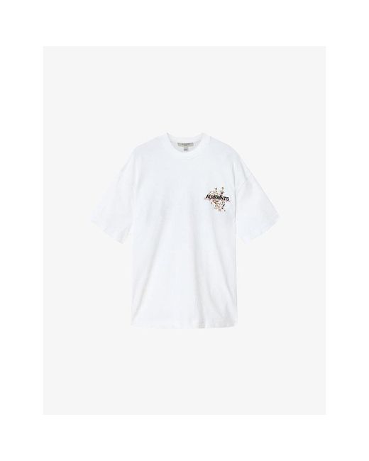 AllSaints White Valen Etta Graphic-Print Cotton T-Shirt