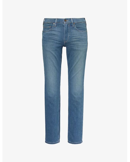 PAIGE Blue Lennox Slim-fit Slim-leg Stretch Denim-blend Jeans for men