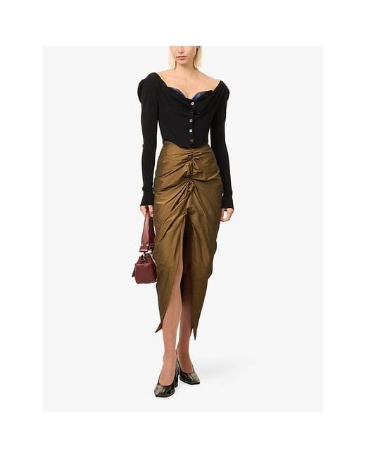 Vivienne Westwood Black Bea Corset Cotton-And-Cashmere Cardigan