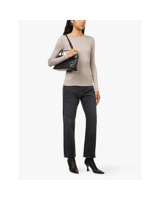 Agolde Gray 90's Straight-Leg Denim Jeans