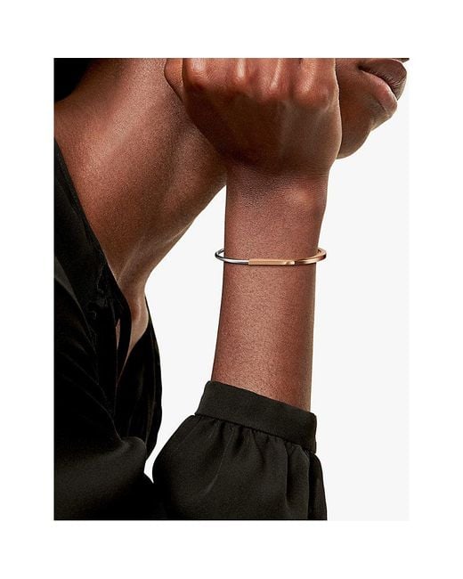 Tiffany & Co White Tiffany Lock Narrow 18Ct Rose- And 18Ct- Bangle Bracelet