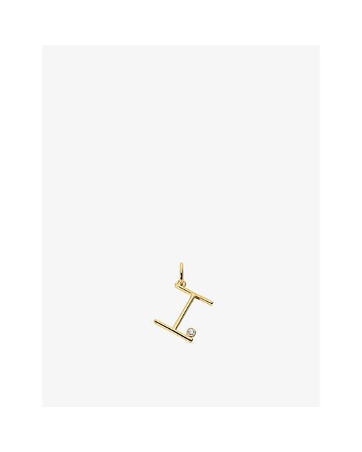 Monica Vinader White Initial I Solitaire Lab-Grown Diamond And 18Ct Vermeil Pendant Charm