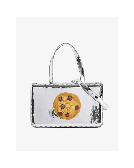 Puppets and Puppets White Cookie Small Faux-leather Top-handle Bag