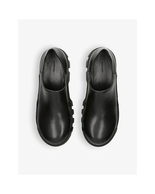 Balenciaga Black Bulldozer Lug-sole Leather Derby Shoes for men