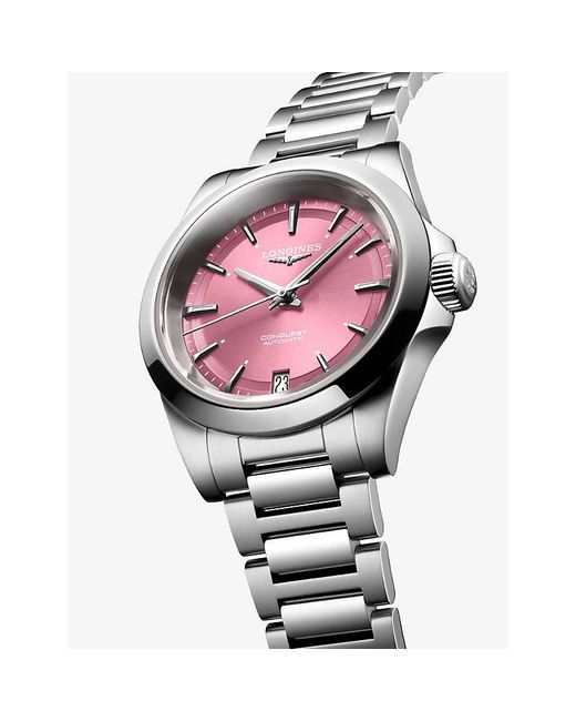 Longines Pink L3.430.4.99.6 Conquest Stainless-Steel Automatic Watch