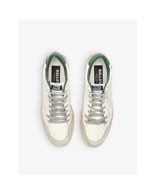 Golden Goose Deluxe Brand Natural Ballstar Logo-Print Leather Low-Top Trainers for men