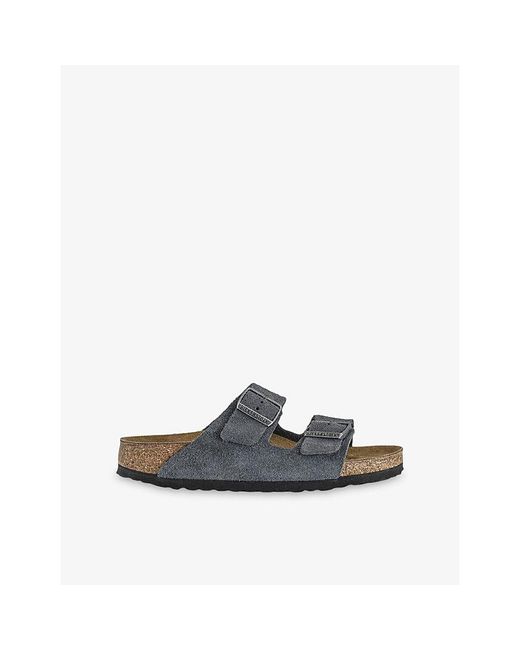 Birkenstock Blue Arizona Two-Strap Suede Sandals