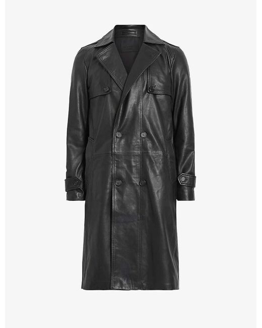 All saints leather trench coat Clearance