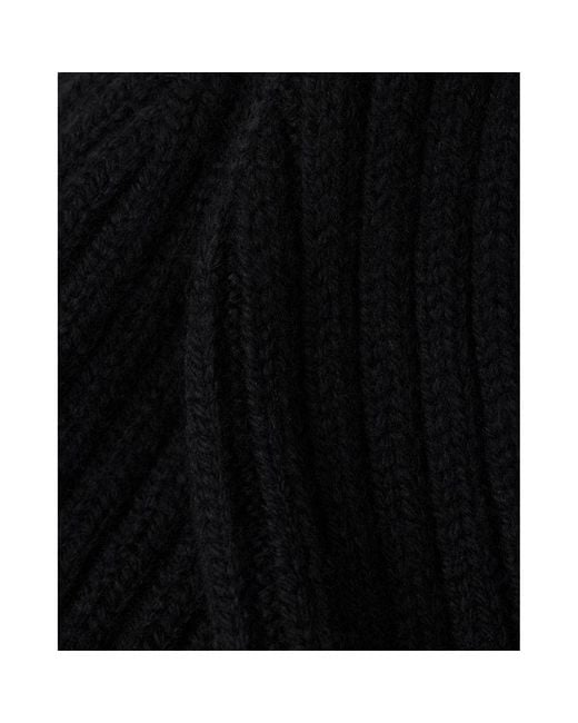 Prada Black Logo-Embellished Ribbed Wool Beanie for men