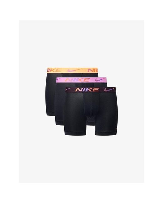 Nike Blue Essential Micro Pack Of Three Jersey Boxer Briefs for men