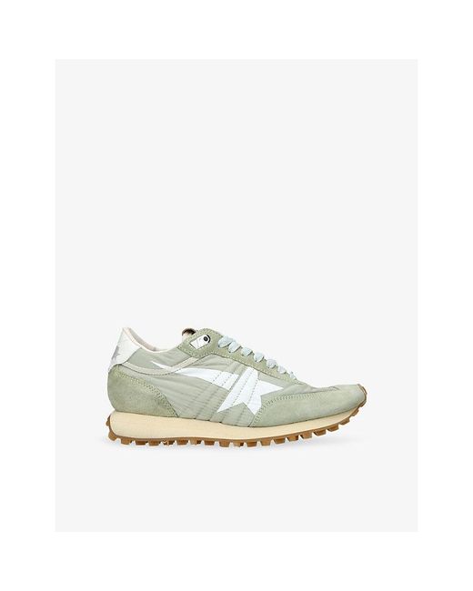 Golden Goose Deluxe Brand White Running Marathon Suede And Woven Trainers