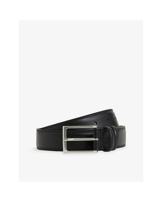 Boggi Black Leather Buckle Belt for men