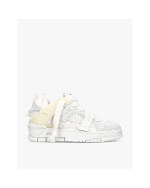 Axel Arigato White Area Patchwork Leather And Recycled Polyester Mid-top Trainers