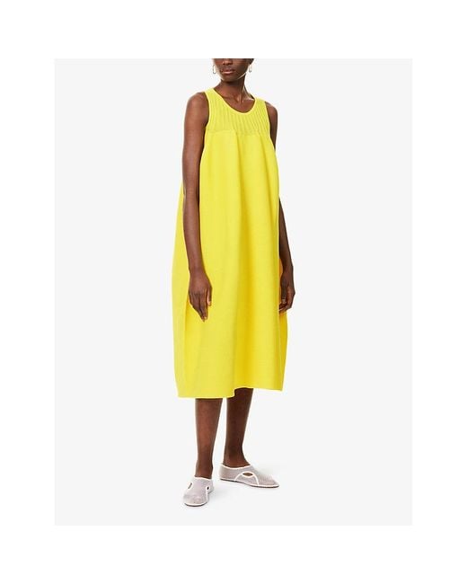 CFCL Yellow Pottery Sleeveless Knitted Midi Dress