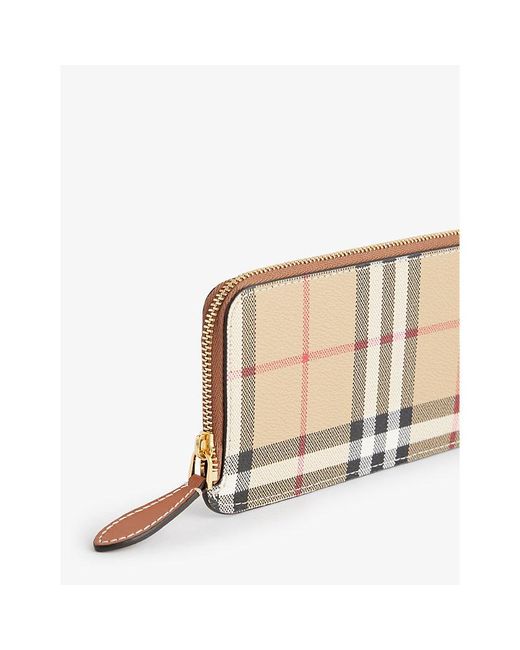 Burberry Natural Somerset Checked Faux-leather Wallet