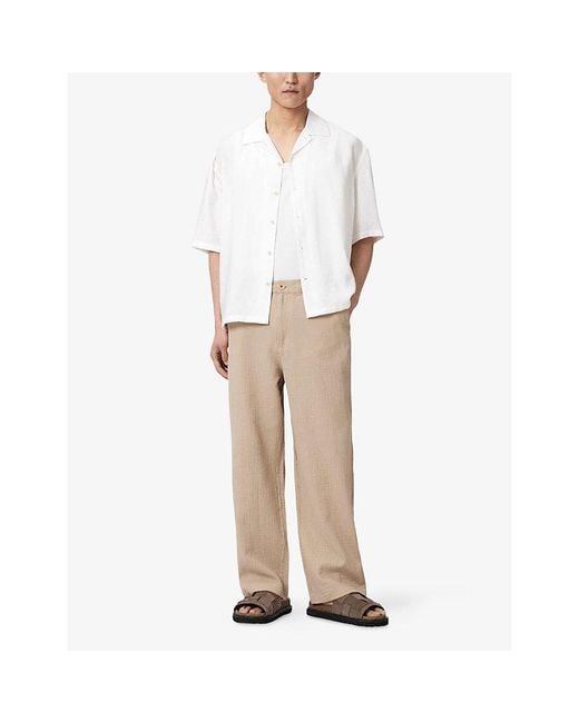 AllSaints Natural Taiko Straight-Leg Cotton Trousers for men