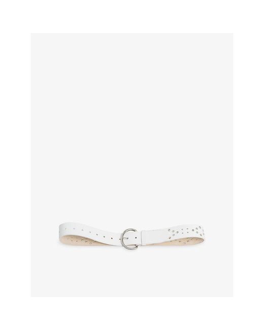 Marni White Studded Leather Belt