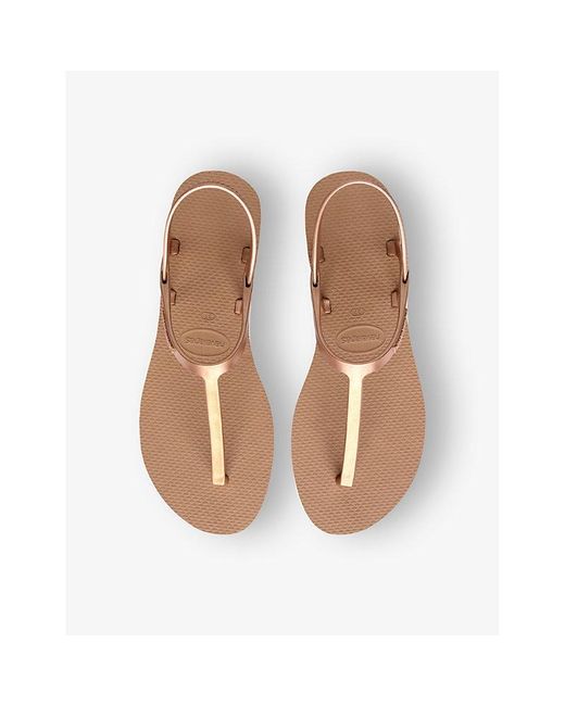 Havaianas Brown You Paraty Logo-embossed Rubber Sandals