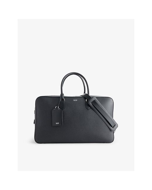 Tom Ford Black Elliot Leather Holdall for men