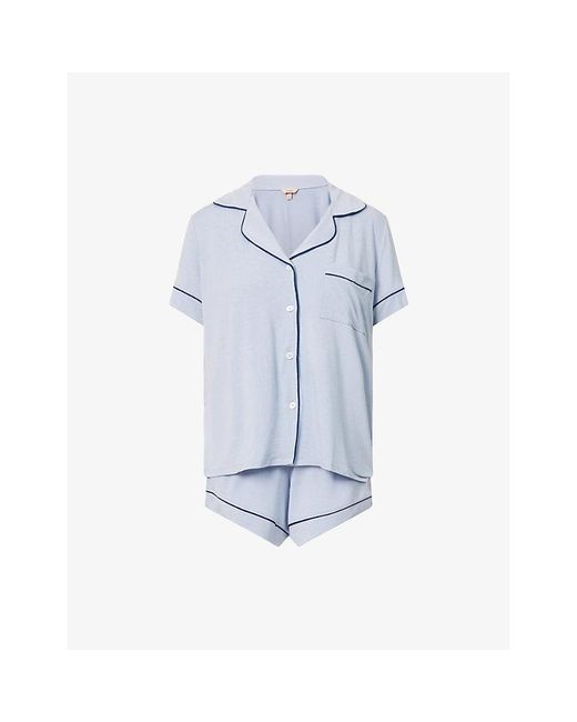 Eberjey Blue Gisele Relaxed Short Modal-Jersey Pyjama Set