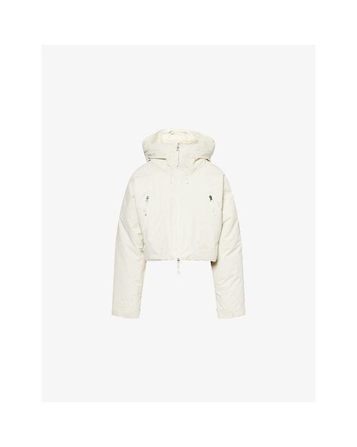 The North Face White X Skims Cropped Hooded Shell-Down Jacket
