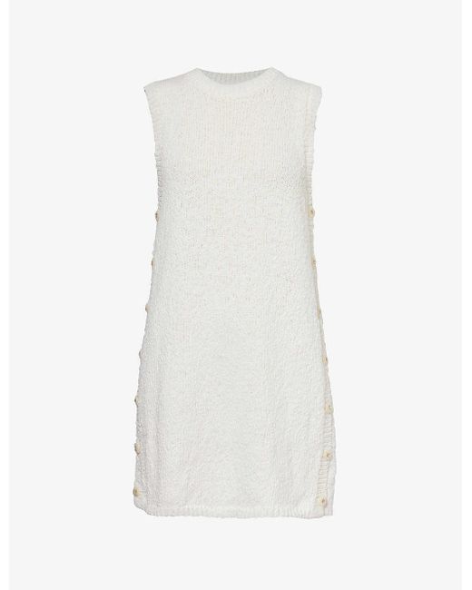 Viktoria & Woods White Vertex Round-neck Cotton Mini Dress