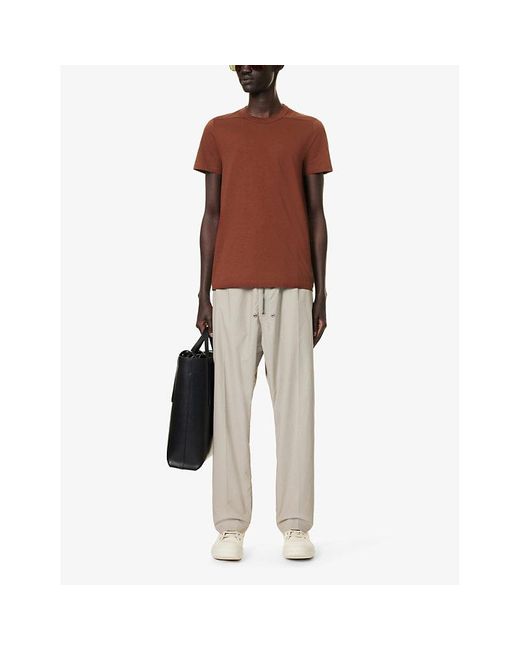 Rick Owens Red Short Level Exposed-seam Cotton-jersey T-shirt for men
