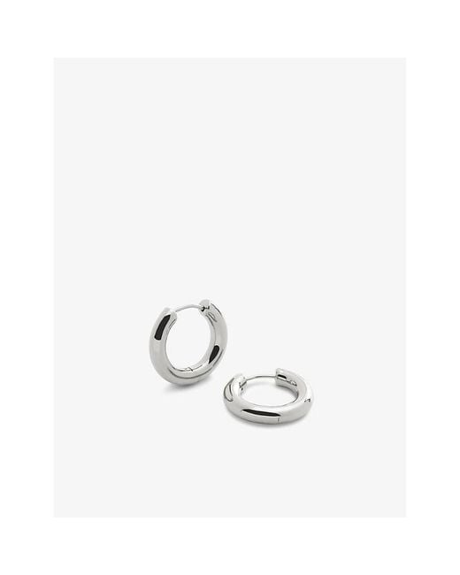 Monica Vinader White Essential Click Small Sterling- Hoop Earrings