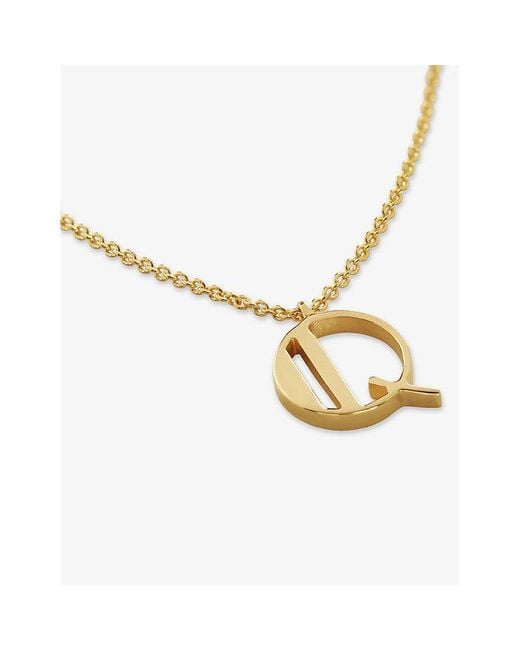 Monica Vinader Metallic Initial Q 18Ct-Vermeil Plated 925 Sterling Necklace