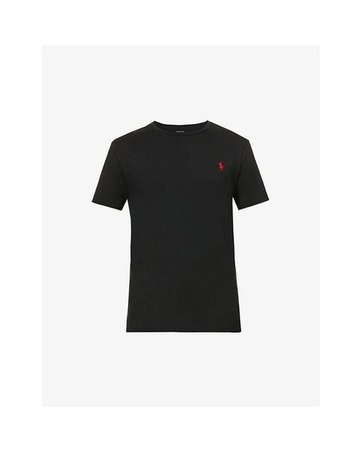 Polo Ralph Lauren Black Short-Sleeved Crewneck Cotton-Jersey T-Shirt for men