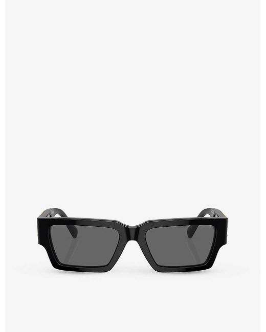 Versace Ve4459 Rectangular-frame Acetate Sunglasses in Black for Men | Lyst
