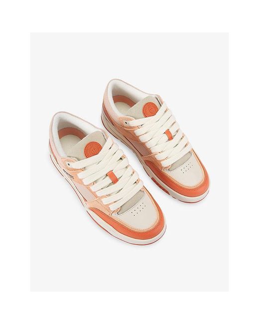 Kurt Geiger Pink Hatton Leather And Suede Trainers for men