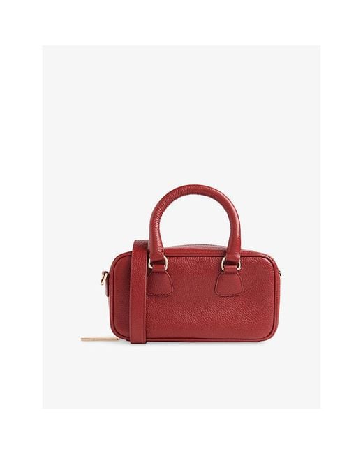 Whistles Red Lois Bowling Leather Cross-Body Bag