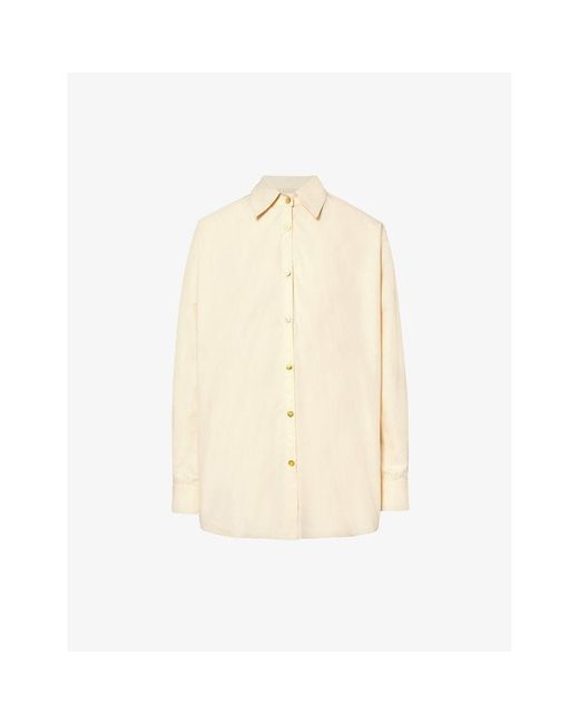 Conner Ives Natural Long-sleeve Asymmetric Cotton-blend Shirt