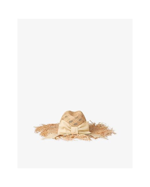 Jimmy Choo Natural Thalia Small Raffia Hat