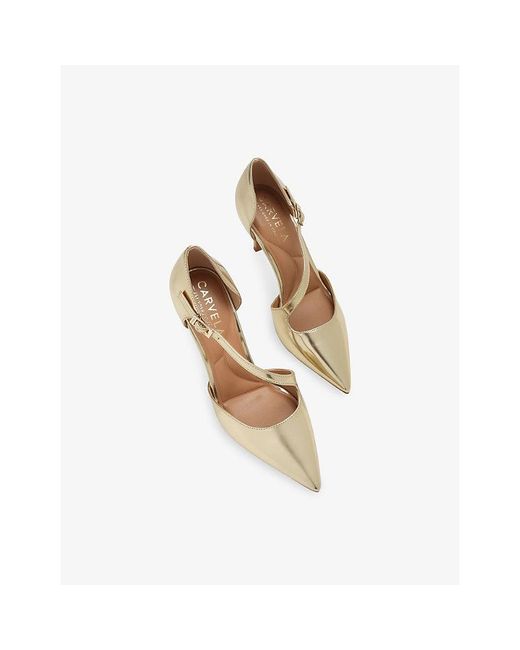 Carvela Kurt Geiger Metallic Lorita Leather Heeled Courts