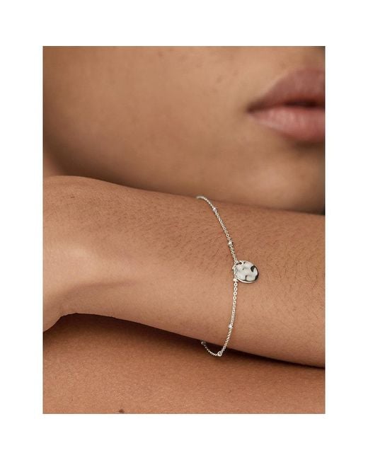 Monica Vinader White Mv Siren Muse Disc Sterling- Chain Bracelet