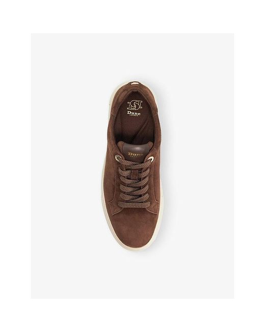 Dune Brown Evienne Flatform Suede Trainers