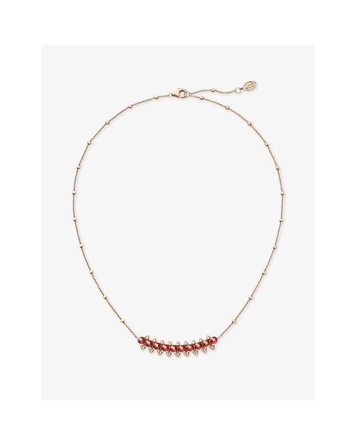 Cartier Metallic Clash De 18Ct Rose- And Dyed Agate Necklace