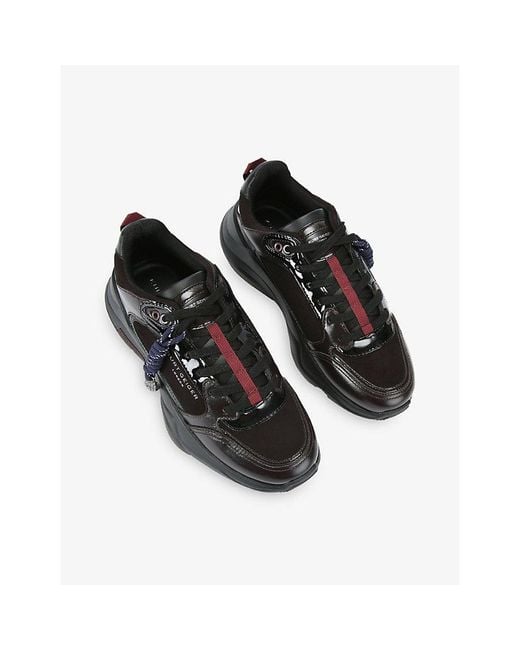 Kurt Geiger Black Royston Faux-Leather Trainers for men
